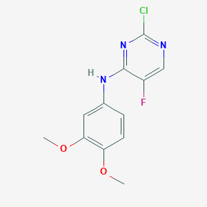 2-chloro-N4-(3,4-dimethoxyphenyl)-5-fluoro-4-pyrimidineamine