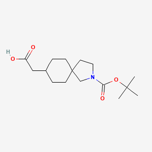molecular formula C16H27NO4 B13582107 Rac-2-[(5r,8r)-2-[(tert-butoxy)carbonyl]-2-azaspiro[4.5]decan-8-yl]aceticacid 