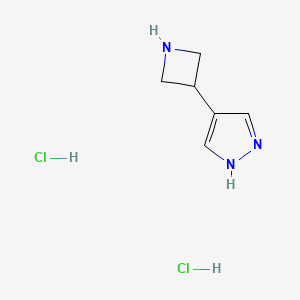 molecular formula C6H11Cl2N3 B13582169 4-(azetidin-3-yl)-1H-pyrazoledihydrochloride 