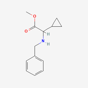 molecular formula C13H17NO2 B13582195 Methyl 2-(benzylamino)-2-cyclopropylacetate 