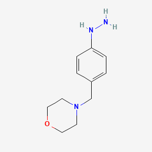 molecular formula C11H17N3O B13582210 4-[(4-Hydrazinylphenyl)methyl]morpholine CAS No. 100139-72-8