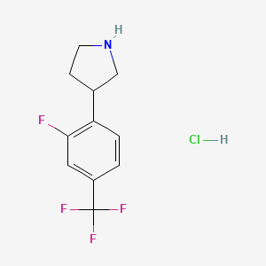 molecular formula C11H12ClF4N B13582220 3-[2-Fluoro-4-(trifluoromethyl)phenyl]pyrrolidine hydrochloride 