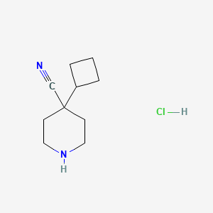 molecular formula C10H17ClN2 B13582228 4-Cyclobutylpiperidine-4-carbonitrilehydrochloride 