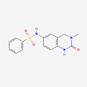 molecular formula C15H15N3O3S B13582261 N-(3-methyl-2-oxo-1,2,3,4-tetrahydroquinazolin-6-yl)benzenesulfonamide 