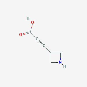 molecular formula C6H7NO2 B13582325 3-(Azetidin-3-yl)prop-2-ynoic acid 