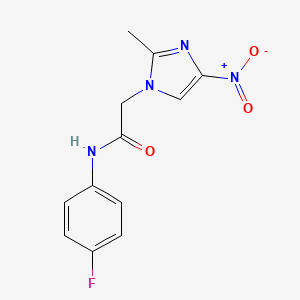 molecular formula C12H11FN4O3 B13582334 N-(4-Fluorophenyl)-2-(2-methyl-4-nitro-1H-imidazol-1-yl)acetamide 