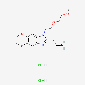 molecular formula C16H25Cl2N3O4 B13582362 2-{6-[2-(2-Methoxyethoxy)ethyl]-10,13-dioxa-4,6-diazatricyclo[7.4.0.0,3,7]trideca-1(9),2,4,7-tetraen-5-yl}ethan-1-aminedihydrochloride 