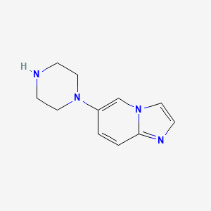 molecular formula C11H14N4 B13582378 6-Piperazin-1-ylimidazo[1,2-a]pyridine 