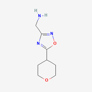 molecular formula C8H13N3O2 B13582381 (5-(Tetrahydro-2h-pyran-4-yl)-1,2,4-oxadiazol-3-yl)methanamine 