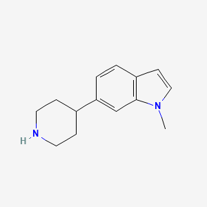 molecular formula C14H18N2 B13582413 1-methyl-6-(piperidin-4-yl)-1H-indole 