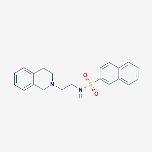 molecular formula C21H22N2O2S B13582428 N-[2-(1,2,3,4-tetrahydroisoquinolin-2-yl)ethyl]naphthalene-2-sulfonamide 