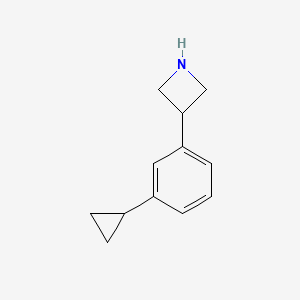 molecular formula C12H15N B13582434 3-(3-Cyclopropylphenyl)azetidine 