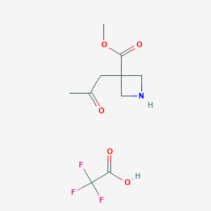 molecular formula C10H14F3NO5 B13582447 Methyl3-(2-oxopropyl)azetidine-3-carboxylate,trifluoroaceticacid 