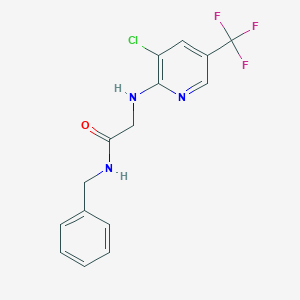 molecular formula C15H13ClF3N3O B13582497 N-benzyl-2-{[3-chloro-5-(trifluoromethyl)pyridin-2-yl]amino}acetamide 