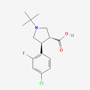 molecular formula C15H19ClFNO2 B13582500 Rel-(3R,4S)-1-(tert-butyl)-4-(4-chloro-2-fluorophenyl)pyrrolidine-3-carboxylic acid 