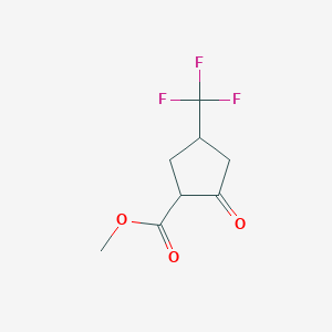 molecular formula C8H9F3O3 B13582514 Methyl2-oxo-4-(trifluoromethyl)cyclopentane-1-carboxylate 