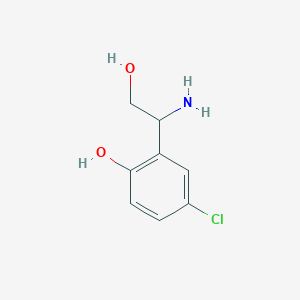 molecular formula C8H10ClNO2 B13582564 2-(1-Amino-2-hydroxyethyl)-4-chlorophenol 