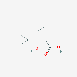 molecular formula C8H14O3 B13582613 3-Cyclopropyl-3-hydroxypentanoic acid 