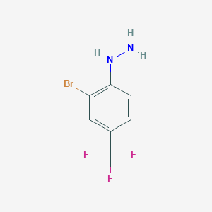 molecular formula C7H6BrF3N2 B13582620 1-(2-Bromo-4-(trifluoromethyl)phenyl)hydrazine 
