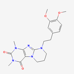 molecular formula C20H25N5O4 B13582633 9-(3,4-dimethoxyphenethyl)-1,3-dimethyl-6,7,8,9-tetrahydropyrimido[1,2-a]purine-2,4(1H,3H)-dione 