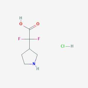 molecular formula C6H10ClF2NO2 B13582646 2,2-Difluoro-2-(pyrrolidin-3-yl)aceticacidhydrochloride 