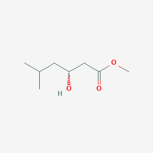 molecular formula C8H16O3 B13582660 Hexanoic acid, 3-hydroxy-5-methyl-, methyl ester, (3R)- CAS No. 159419-35-9