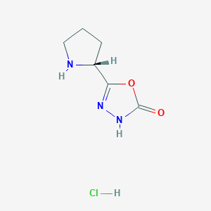 molecular formula C6H10ClN3O2 B13582665 5-[(2R)-pyrrolidin-2-yl]-2,3-dihydro-1,3,4-oxadiazol-2-one hydrochloride 