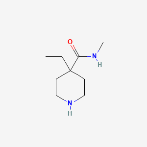 molecular formula C9H18N2O B13582678 4-ethyl-N-methylpiperidine-4-carboxamide 