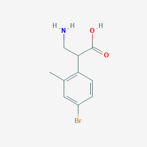 molecular formula C10H12BrNO2 B13582727 3-Amino-2-(4-bromo-2-methylphenyl)propanoic acid 