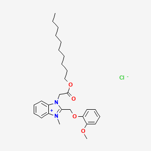 molecular formula C28H39ClN2O4 B1358273 1-[2-(decyloxy)-2-oxoethyl]-2-(2-methoxyphenoxymethyl)-3-methyl-1H-1,3-benzodiazol-3-ium chloride 