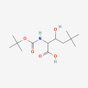 molecular formula C13H25NO5 B13582775 2-((tert-Butoxycarbonyl)amino)-3-hydroxy-5,5-dimethylhexanoic acid 