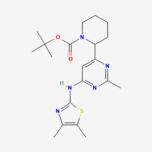 molecular formula C20H29N5O2S B13582813 Tert-butyl2-{6-[(4,5-dimethyl-1,3-thiazol-2-yl)amino]-2-methylpyrimidin-4-yl}piperidine-1-carboxylate 