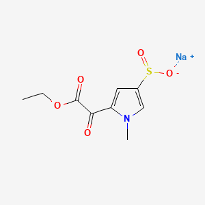 molecular formula C9H10NNaO5S B13582847 sodium 5-(2-ethoxy-2-oxoacetyl)-1-methyl-1H-pyrrole-3-sulfinate 
