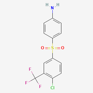 molecular formula C13H9ClF3NO2S B13582895 4-((4-Chloro-3-(trifluoromethyl)phenyl)sulfonyl)aniline 