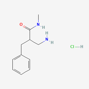 molecular formula C11H17ClN2O B13582915 3-amino-2-benzyl-N-methylpropanamidehydrochloride 