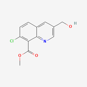 molecular formula C12H10ClNO3 B13582937 Methyl7-chloro-3-(hydroxymethyl)quinoline-8-carboxylate 