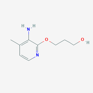 molecular formula C9H14N2O2 B13582940 3-[(3-Amino-4-methyl-2-pyridinyl)oxy]-1-propanol 