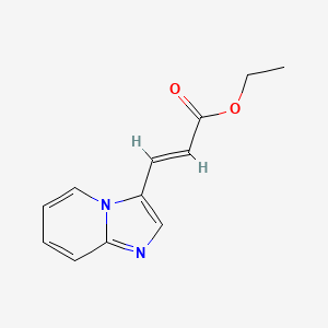 molecular formula C12H12N2O2 B1358295 (E)-Ethyl 3-(imidazo[1,2-a]pyridin-3-yl)acrylate CAS No. 400037-31-2