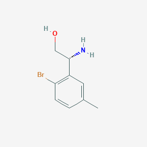 molecular formula C9H12BrNO B13583005 (R)-2-Amino-2-(2-bromo-5-methylphenyl)ethan-1-ol 