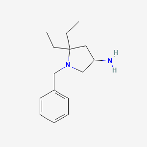 molecular formula C15H24N2 B13583023 1-Benzyl-5,5-diethylpyrrolidin-3-amine 
