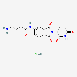 molecular formula C17H19ClN4O5 B13583032 4-amino-N-[2-(2,6-dioxopiperidin-3-yl)-1,3-dioxo-2,3-dihydro-1H-isoindol-5-yl]butanamide hydrochloride 