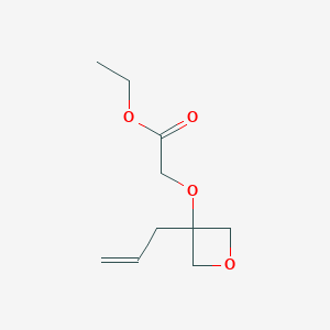 molecular formula C10H16O4 B13583040 Ethyl 2-{[3-(prop-2-en-1-yl)oxetan-3-yl]oxy}acetate 