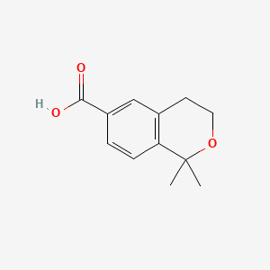 molecular formula C12H14O3 B13583048 1,1-dimethyl-3,4-dihydro-1H-2-benzopyran-6-carboxylicacid 