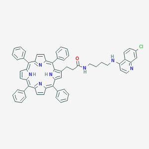 molecular formula C60H48ClN7O B135831 N-(4-((7-Chloro-4-quinolinyl)amino)butyl)-5,10,15,20-tetraphenyl-21H,23H-porphine-2-propanamide CAS No. 130170-25-1