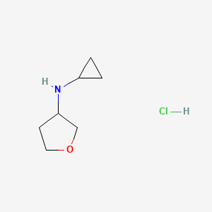 molecular formula C7H14ClNO B13583103 N-cyclopropyloxolan-3-aminehydrochloride 