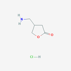 molecular formula C5H10ClNO2 B13583105 4-(Aminomethyl)oxolan-2-onehydrochloride 