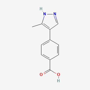 molecular formula C11H10N2O2 B13583217 4-(3-methyl-1H-pyrazol-4-yl)benzoic acid 