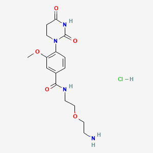 molecular formula C16H23ClN4O5 B13583219 N-[2-(2-aminoethoxy)ethyl]-4-(2,4-dioxo-1,3-diazinan-1-yl)-3-methoxybenzamidehydrochloride 