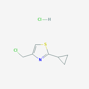 molecular formula C7H9Cl2NS B1358322 4-(Chloromethyl)-2-cyclopropylthiazole hydrochloride CAS No. 135207-10-2