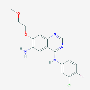 molecular formula C17H16ClFN4O2 B1358325 N4-(3-Chloro-4-fluorophenyl)-7-(2-methoxyethoxy)quinazoline-4,6-diamine CAS No. 402855-01-0